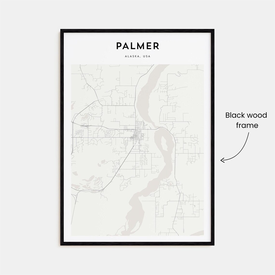 Palmer Alaska USA Minimalist Street Map Modern Decor Art Poster - Image 3
