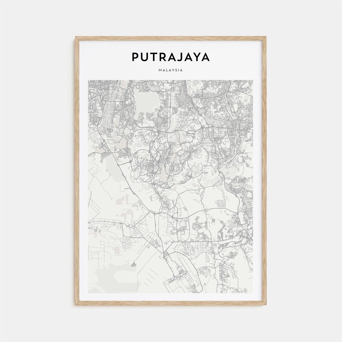 Putrajaya Malaysia Minimalist Modern City Map Street Art Poster