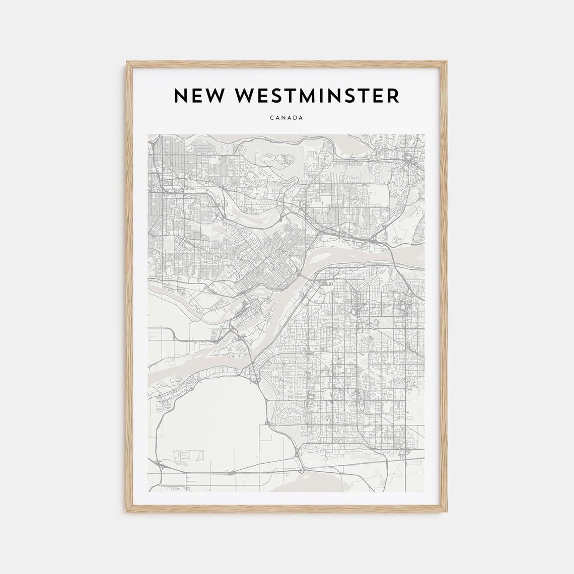 New Westminster Canada City Street Map Minimalist Line Art Poster