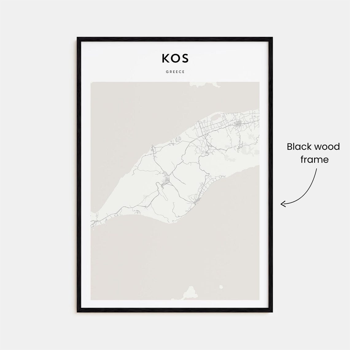 Kos Greece Minimalist Island Street Map Elegant Decor Art Poster - Image 3
