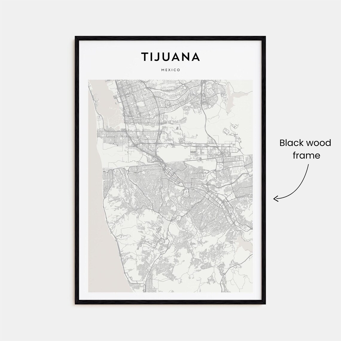 Tijuana Mexico Minimalist City Street Map Line Art Travel Poster - Image 3