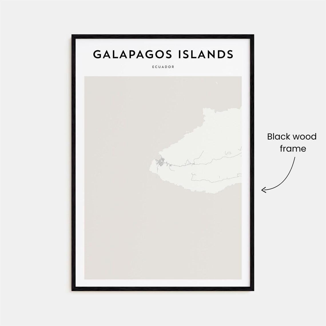 Galapagos Islands Ecuador Minimalist Island Map Travel Poster - Image 3