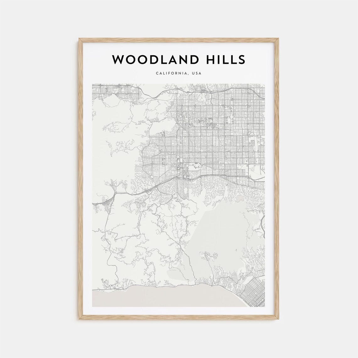 Woodland Hills Map Poster Woodland Hills Map Print Woodland Hills Personalized Map Art Woodland Hills Wall Art California Usa