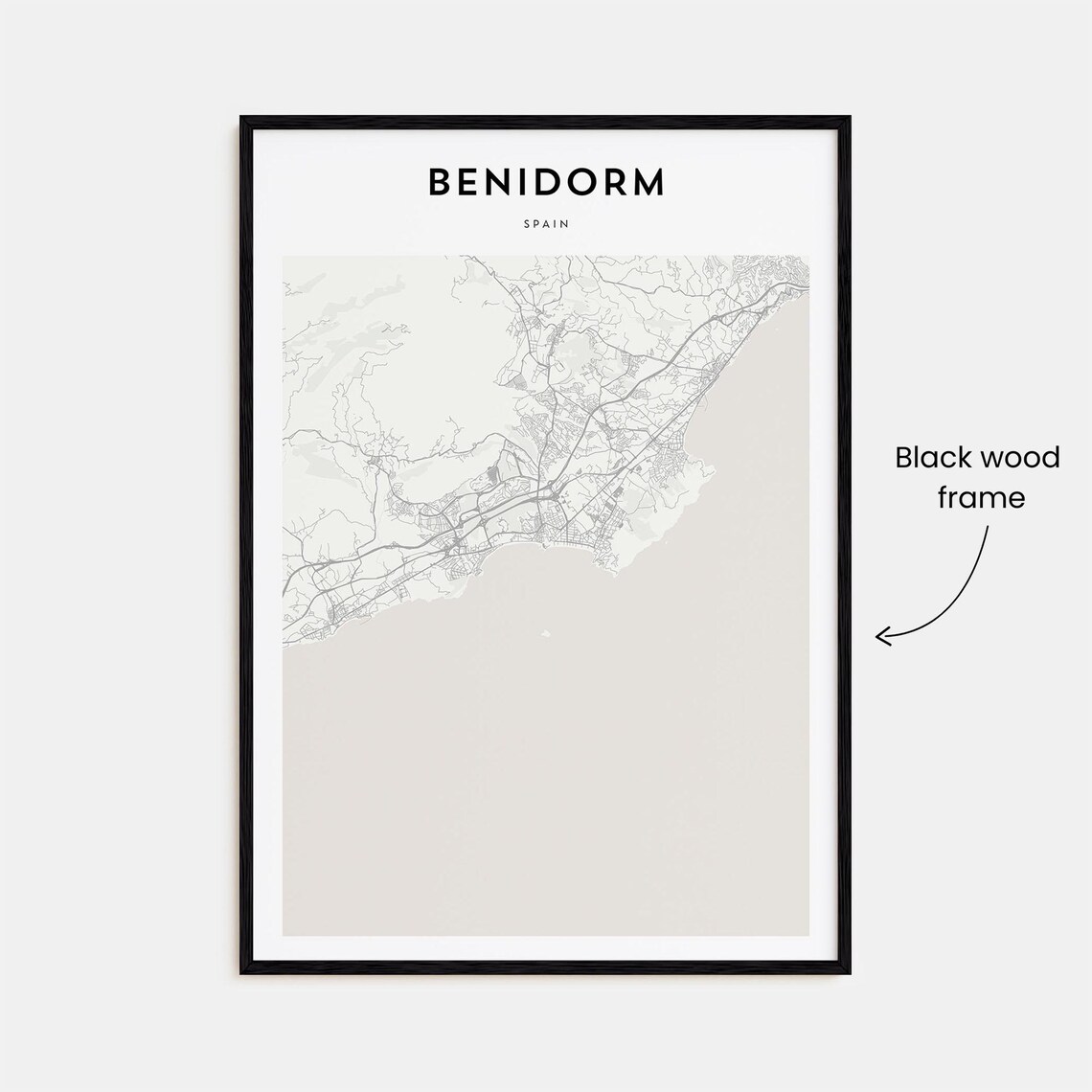 Benidorm, Spain Minimalist City Street Map Fine Line Art Poster - Image 3