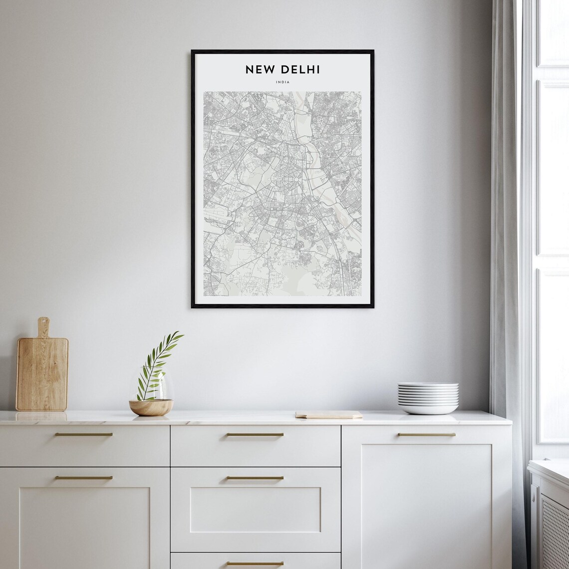 New Delhi Map Poster New Delhi Map Print New Delhi Personalized Map Art New Delhi Wall Art New Delhi Travel Poster Travel Gift - Image 2