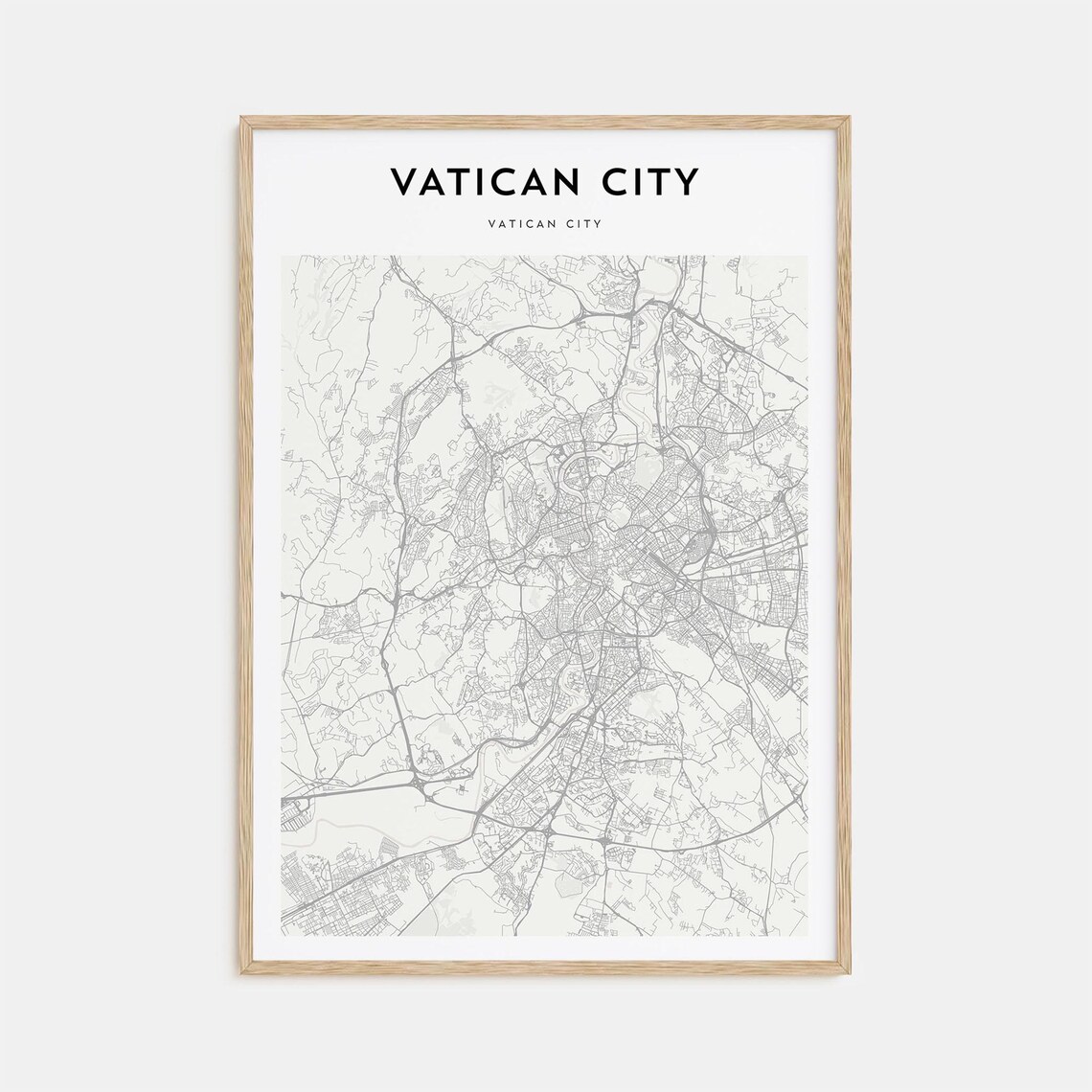 Vatican City Minimal Elegant Cream Street Map Travel Decor Poster