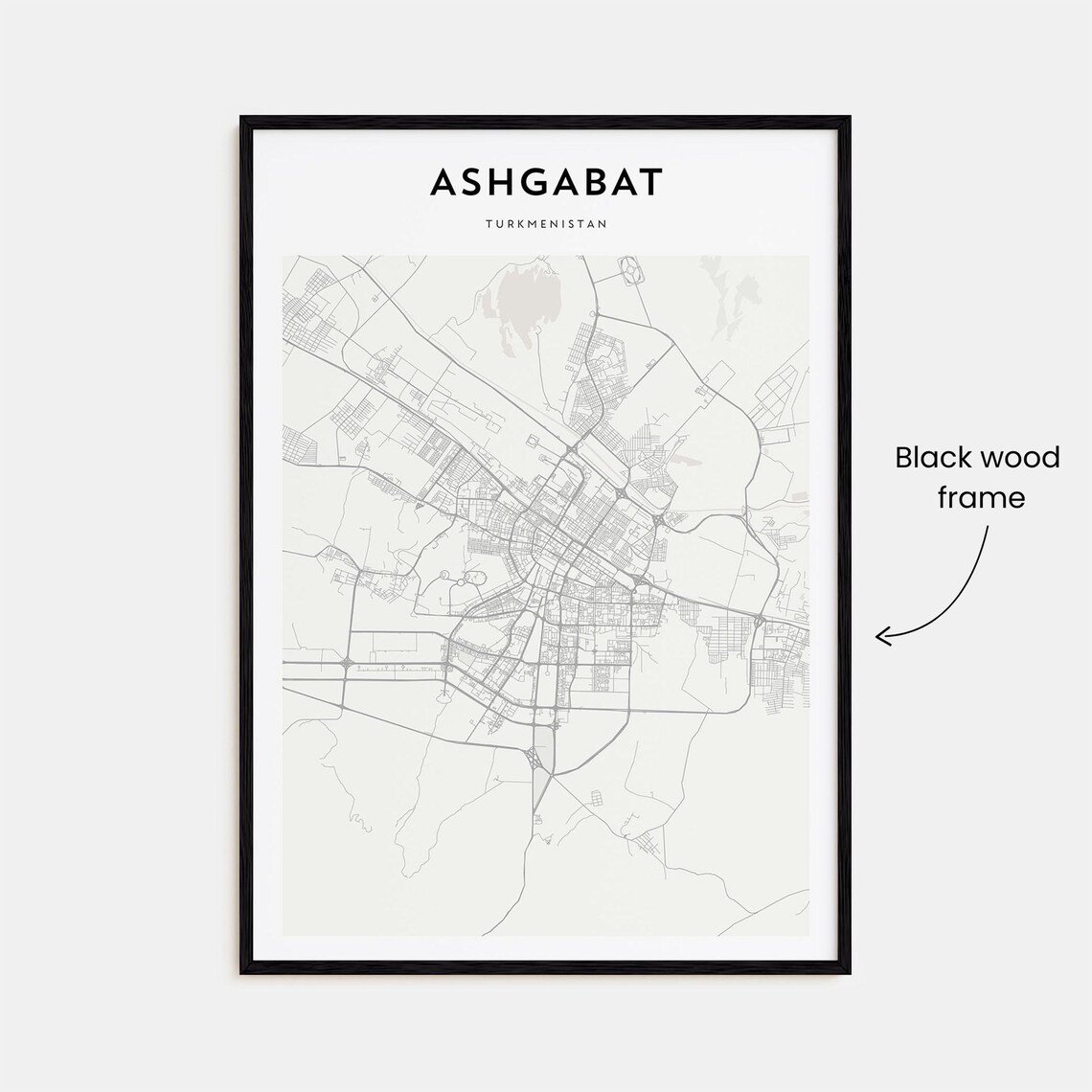 Ashgabat Turkmenistan Minimalist City Map Street Grid Poster - Image 3
