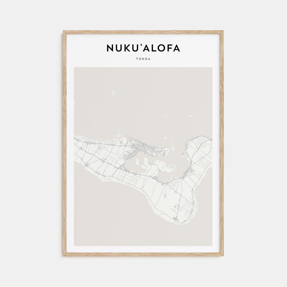 Nuku'alofa Tonga Pacific Island Capital Minimalist Map Travel Poster