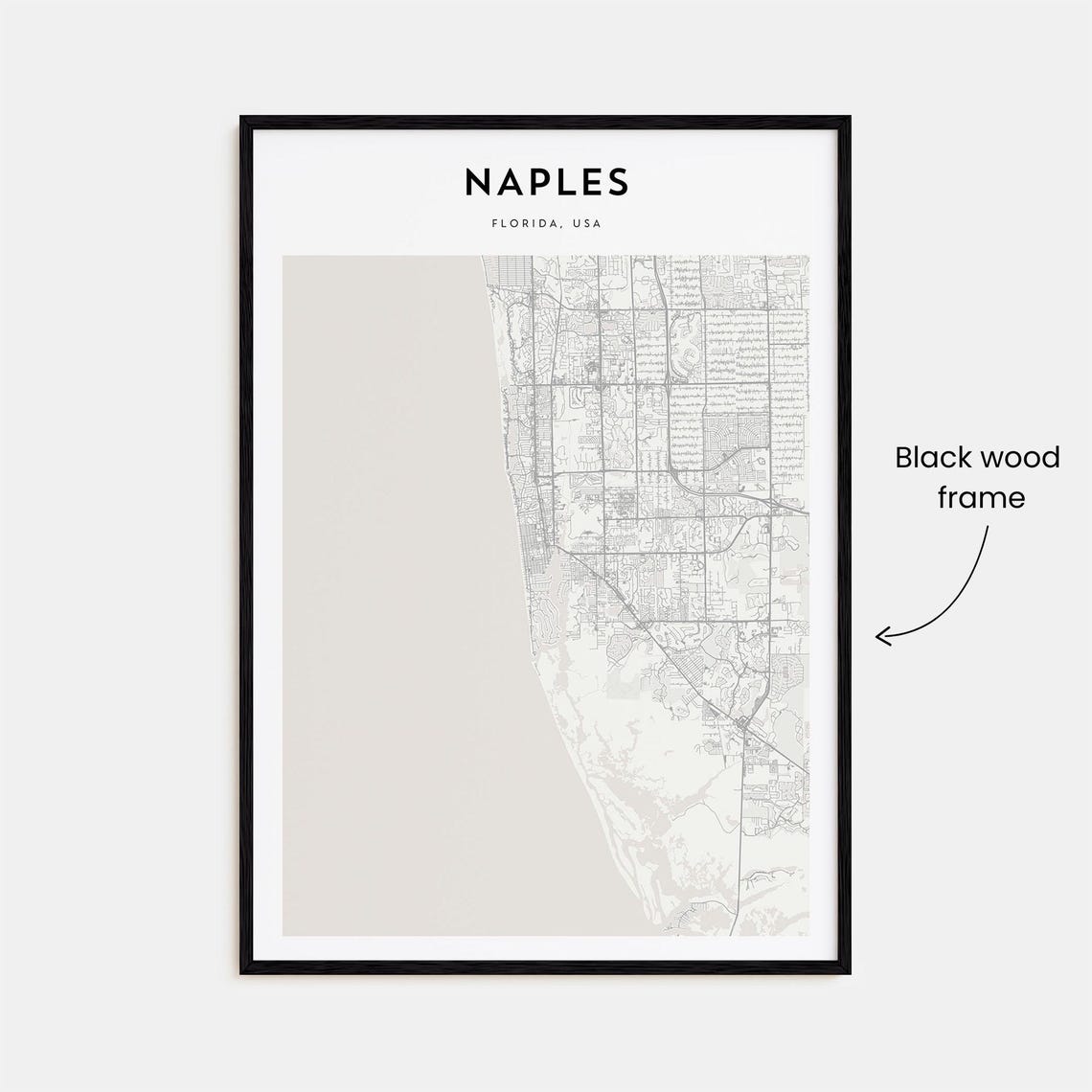 Naples Florida Minimalist City Map Poster for Beach Home Decor - Image 3