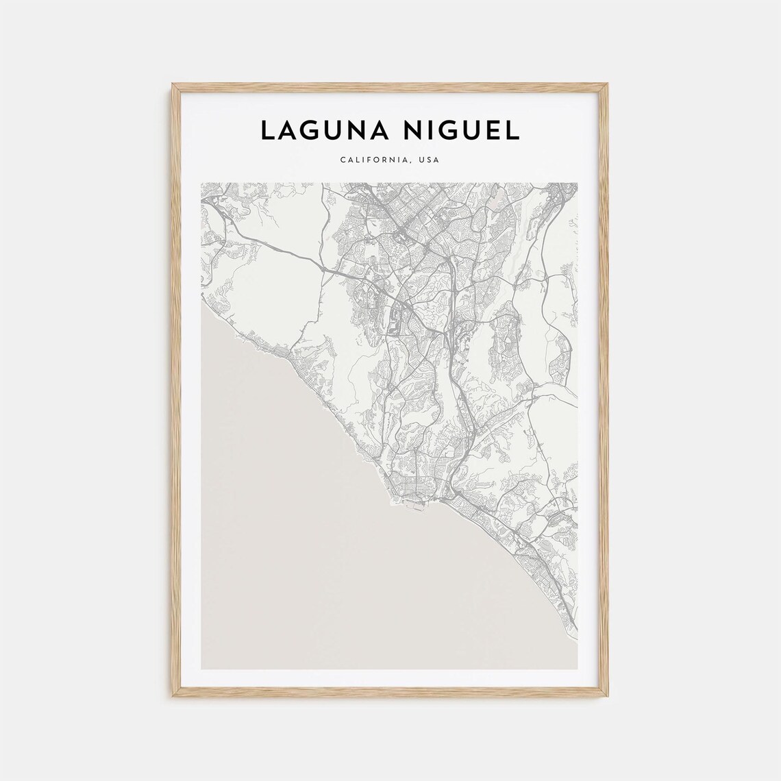 Laguna Niguel California Coastal Minimalist City Map Art Print