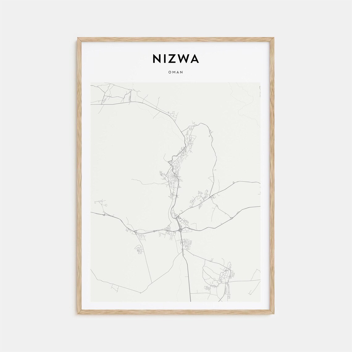 Nizwa Oman Historic Desert City Minimalist Map Travel Poster