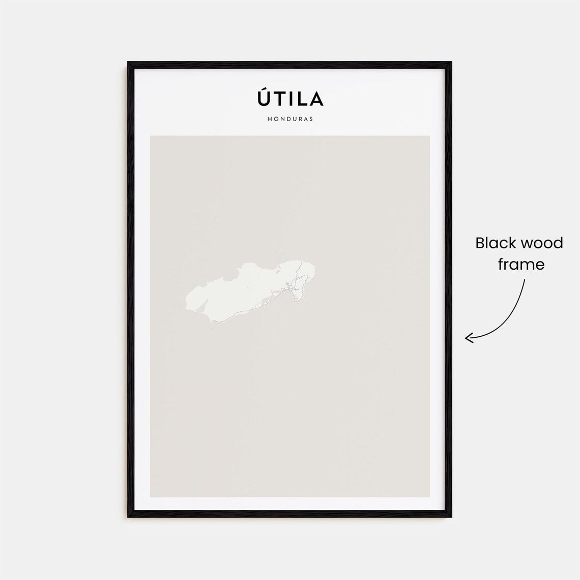 Utila Honduras Minimal Line Art Style Island Map Wall Decor Poster - Image 3