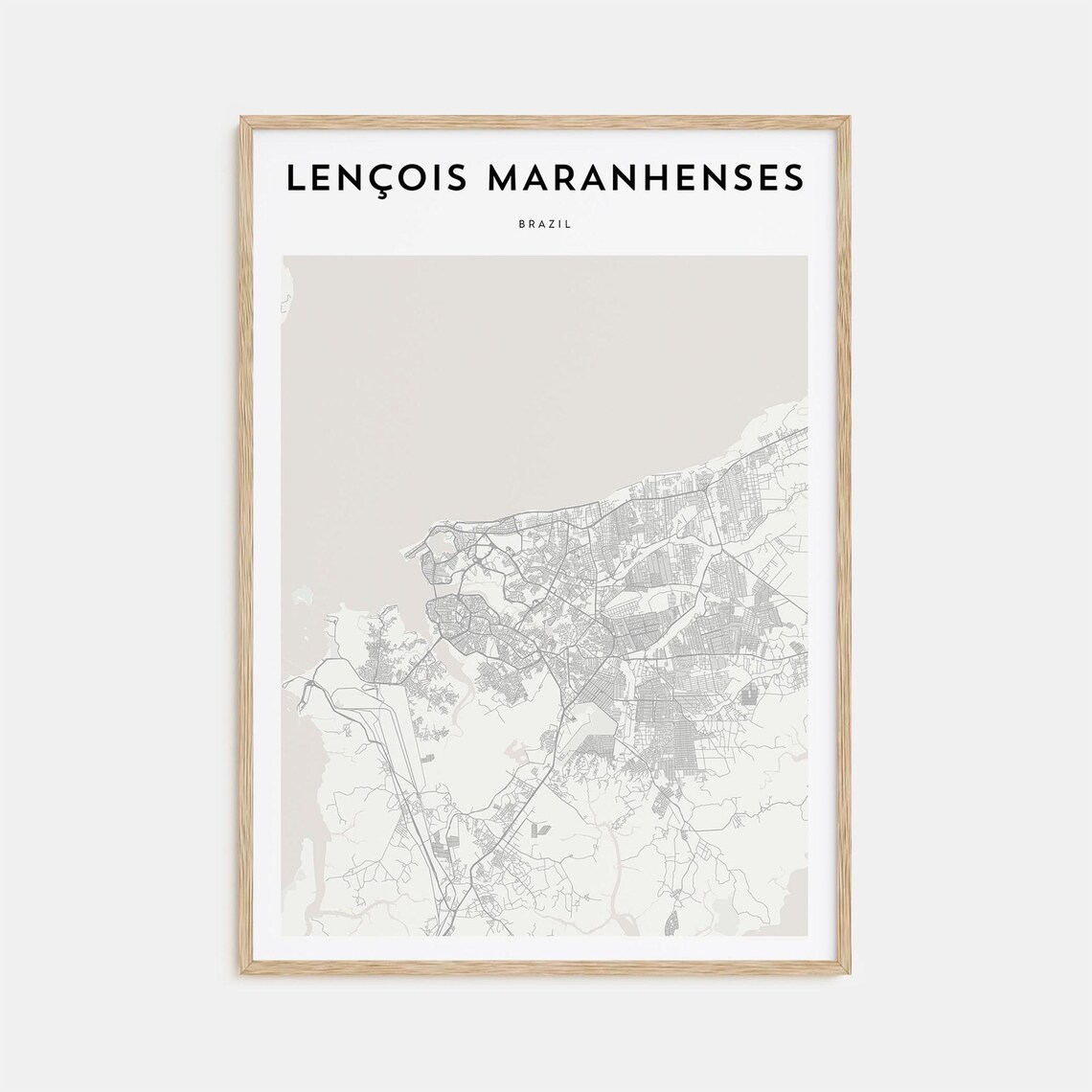 Lencois Maranhenses Brazil Coastal City Minimalist Street Map Poster