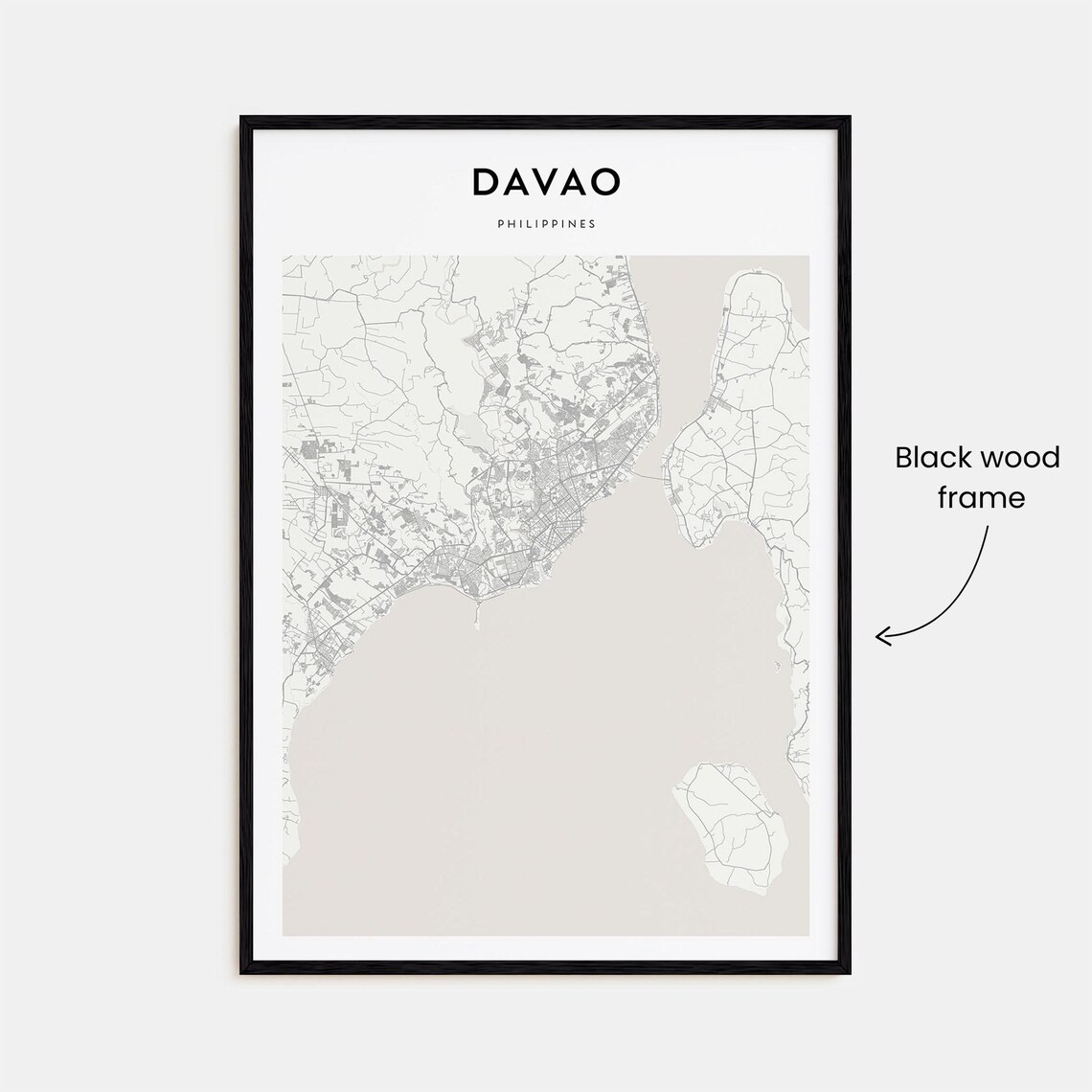 Davao Philippines Modern Minimalist City Street Map Travel Poster - Image 3