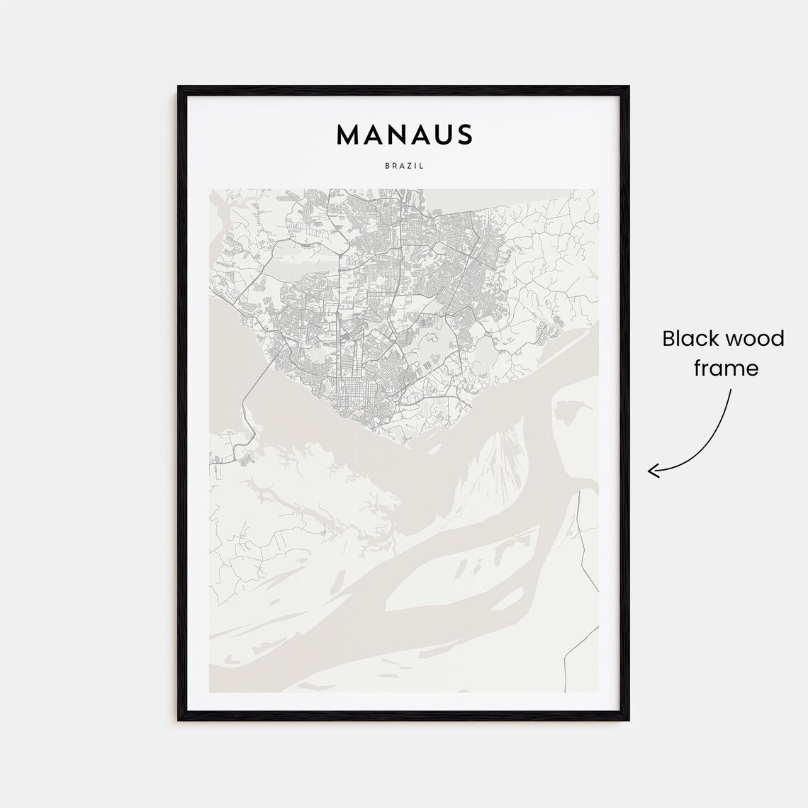 Manaus Brazil Minimalist Street Map Poster For Modern Travel Decor - Image 3