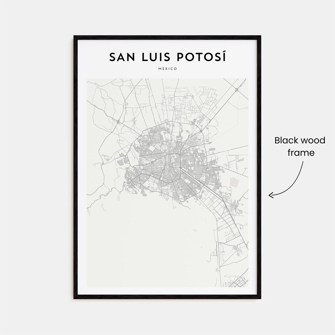 San Luis Potosi Mexico Minimalist Street Map Modern City Poster - Image 3