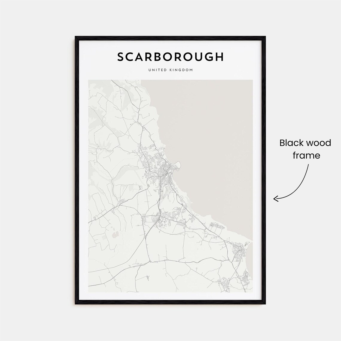 Scarborough United Kingdom Minimalist Coast Map Travel Poster - Image 3
