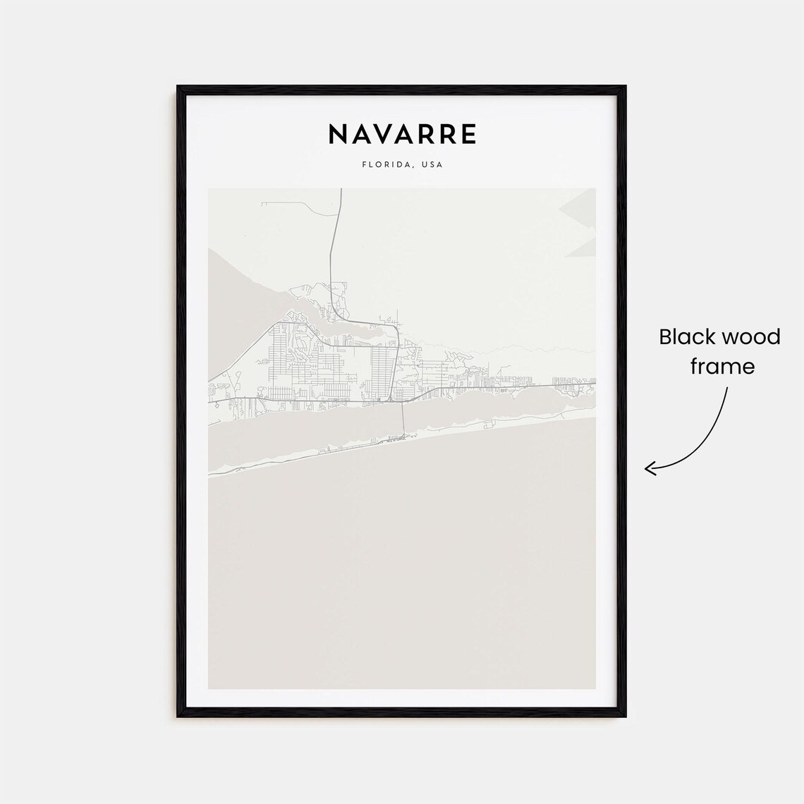 Navarre Florida USA Minimalist Coastal Map Emerald Coast Travel Poster - Image 3