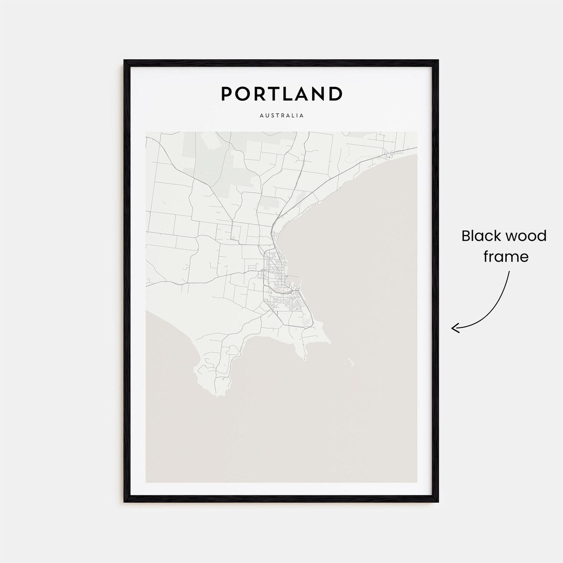 Portland Australia Minimalist Modern City Map Street Art Poster - Image 3