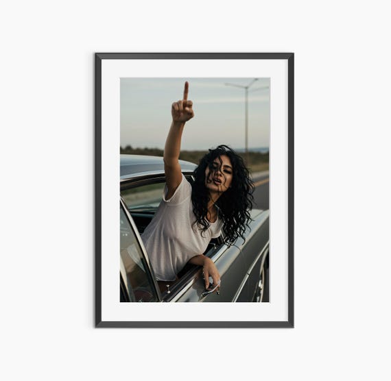 Middle Finger Poster Photography Prints Funky Wall Art Funny Fashion Museum Quality