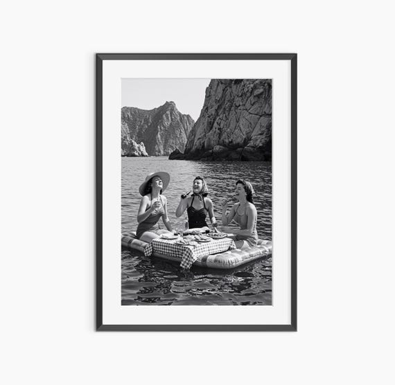 Picnic On Lake Photography Prints Fashion Wall Art Funny Poster Fine Black And White Museum Quality