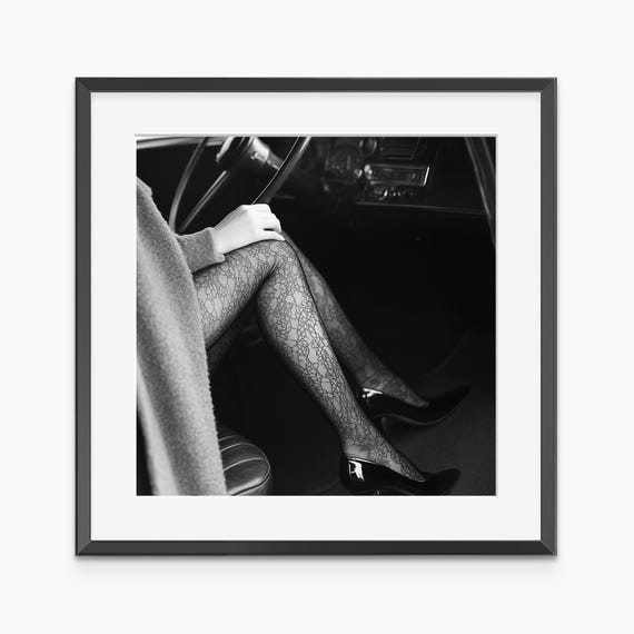 Driving Tights Photography Prints Fashion Print Vintage Poster Fine Art Black And White Wall Museum Grade