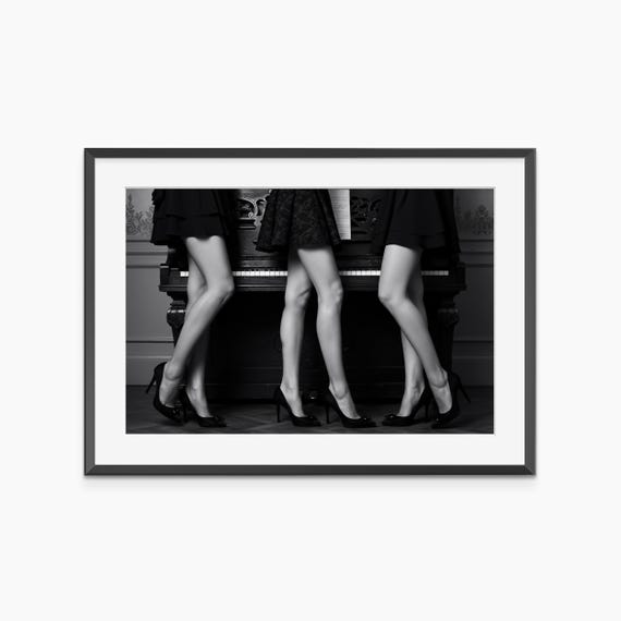 Stiletto Heels Photography Prints Retro Poster Piano Wall Art Fine Print Black And White Museum Quality