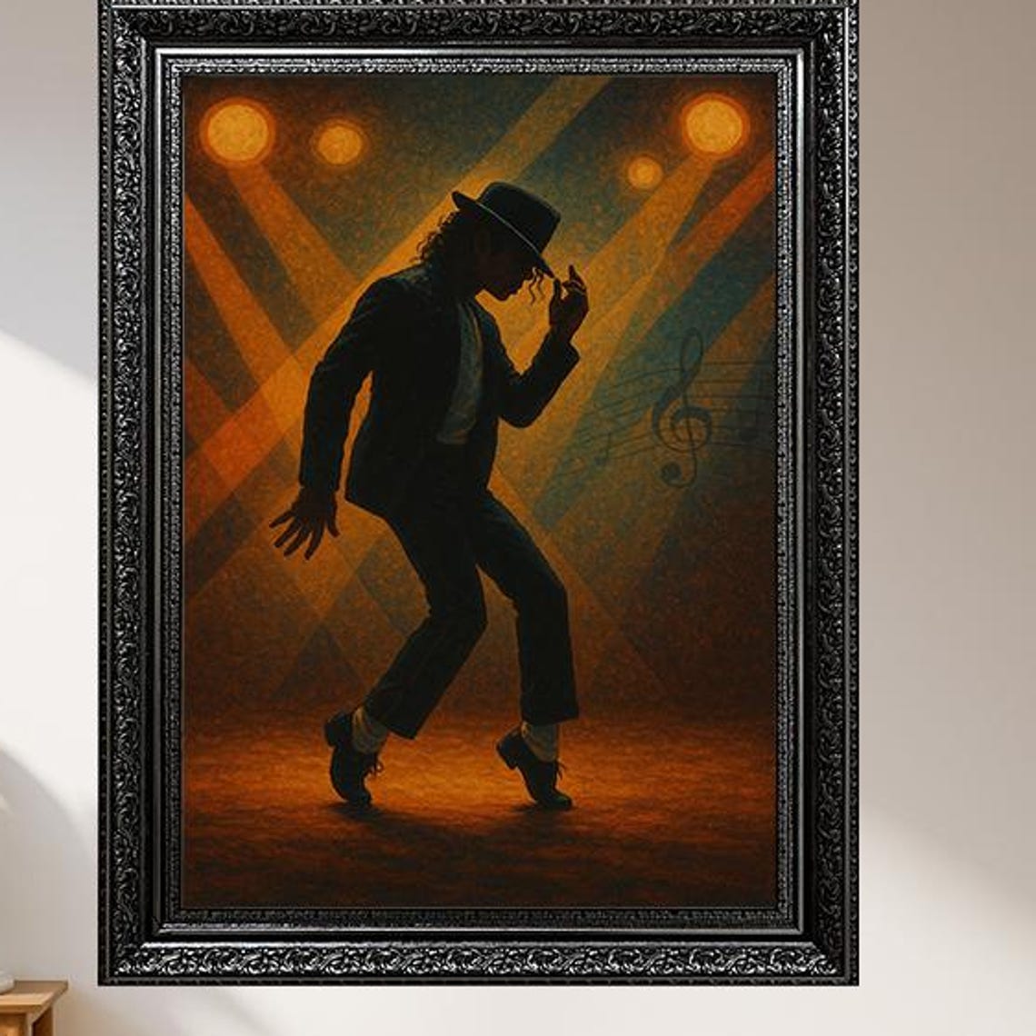 Michael Jackson Moonwalk Dancer In Fedora On Stage Music Icon Poster