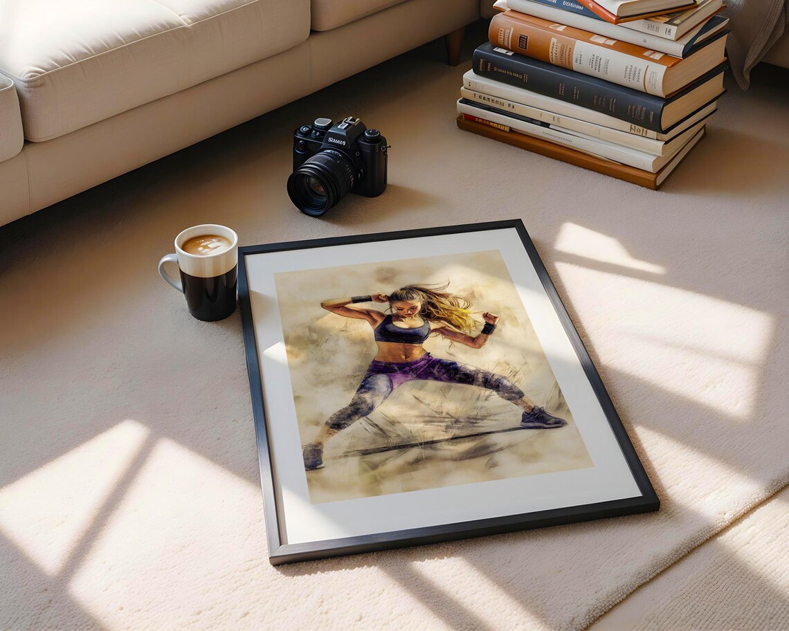 Female Dancer Zumba Fitness Dance Energetic Sports Art Print - Image 5