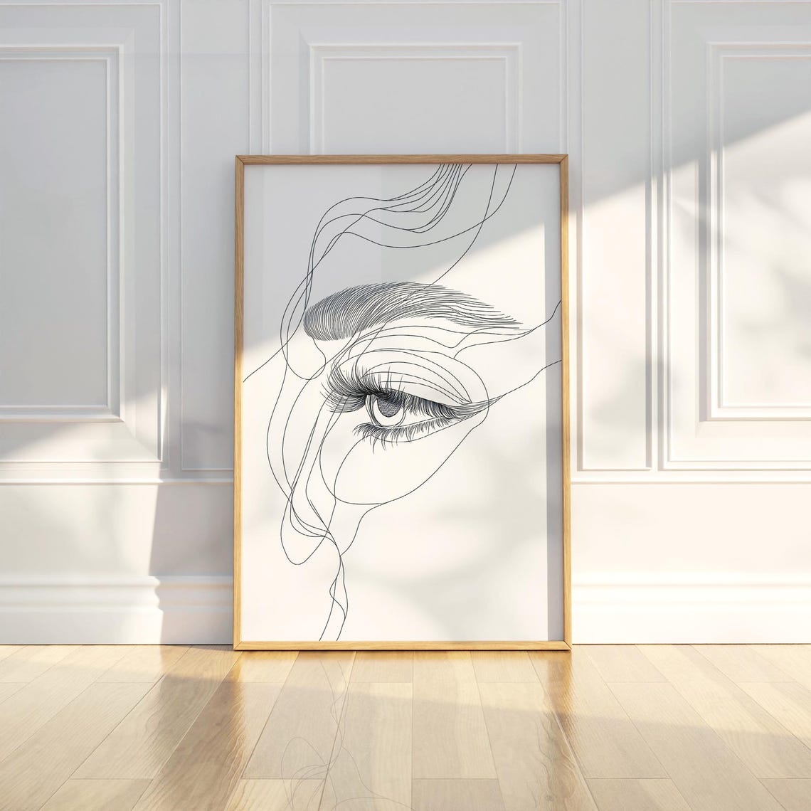 Abstract Woman Eye Line Art Elegant Beauty Sketch Drawing Poster