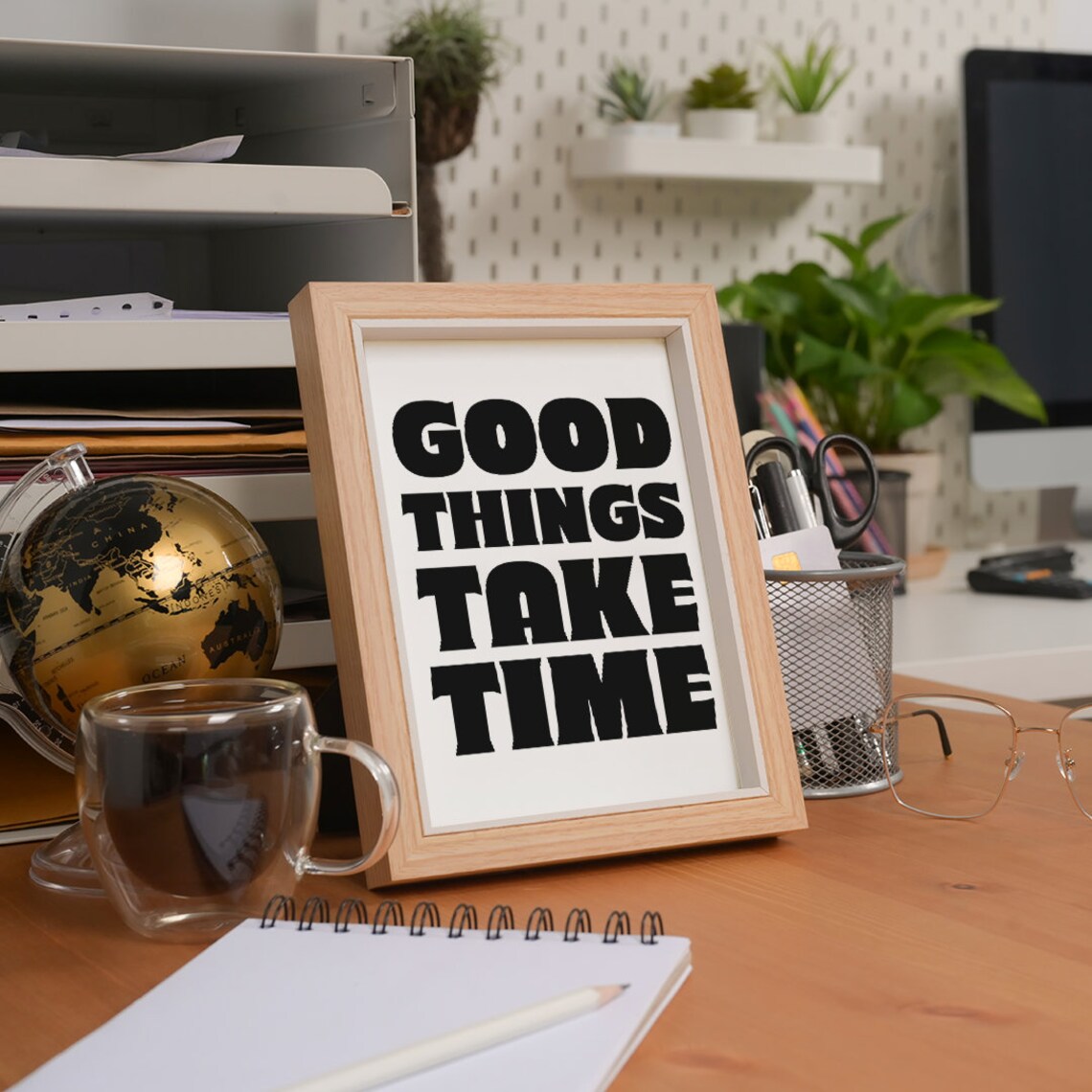 Good Things Take Time, Retro Quote Art Print - Image 2
