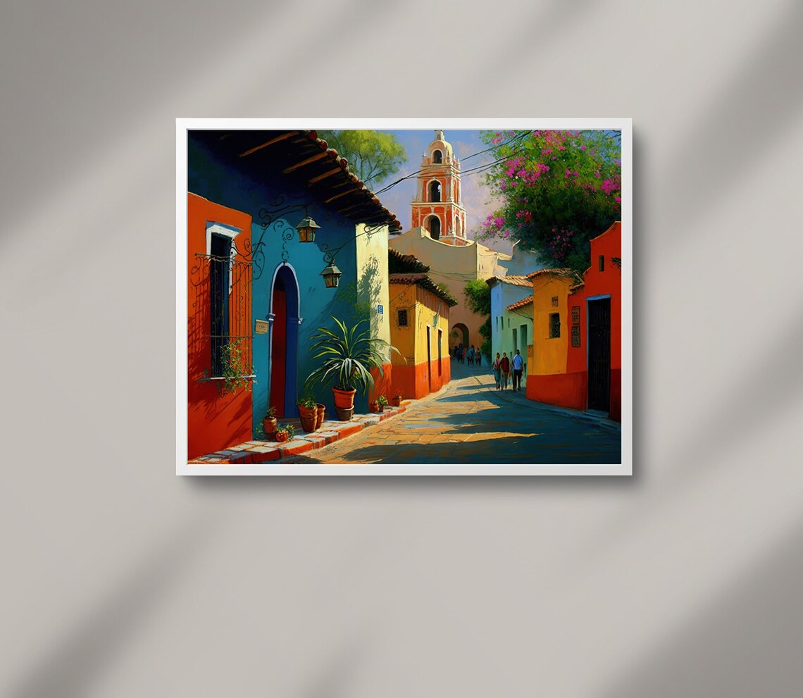 Mexican Village Artwork, Traditional Wall Art Print - Image 5