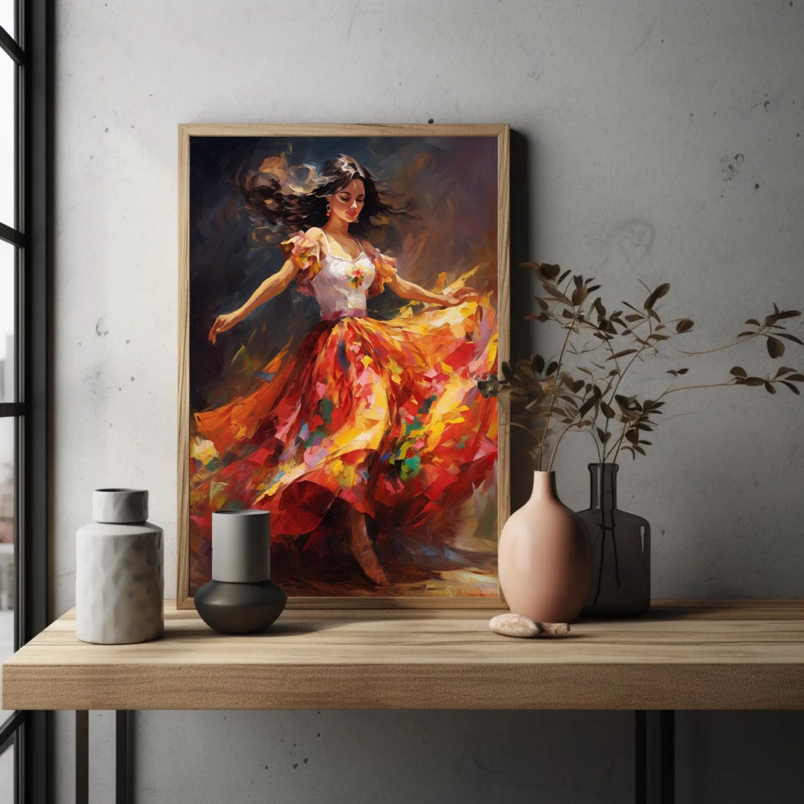 Mexican Folk Dancer Swirling In A Vibrant Floral Skirt Poster - Image 5