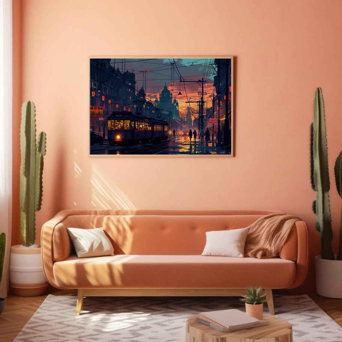 Kolkata Evening Tram Sunset Victoria Memorial Cityscape Poster - Image 5