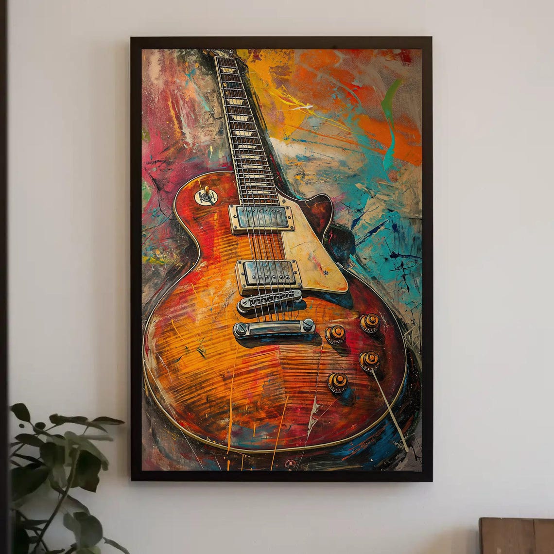 Graffiti Electric Guitar Colorful Rock Music Instrument Poster - Image 4