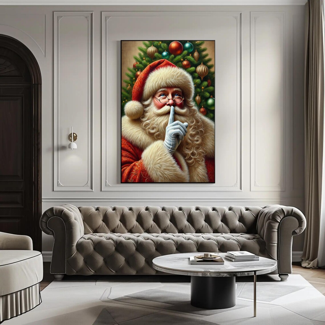 Santa Claus Christmas Wall Art Print, Whimsical - Image 5