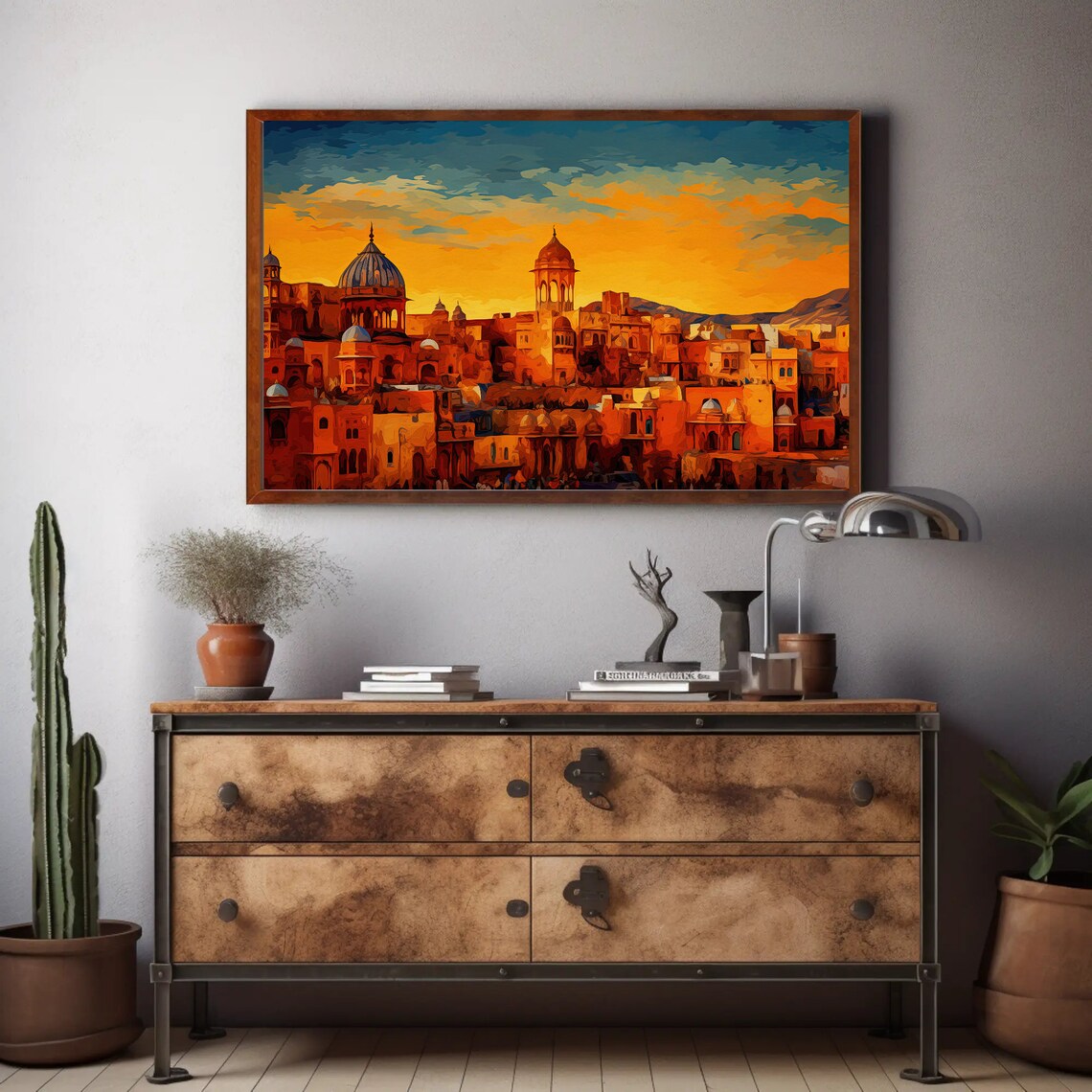 Rajasthan India Wall Art, Modern Oil Painting Print - Image 2
