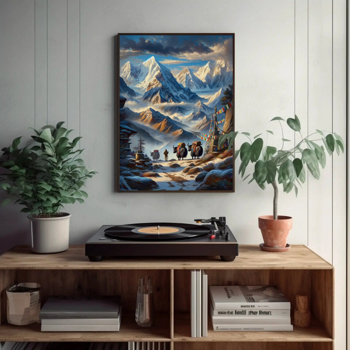 Himalayan Expedition With Yaks, Nepal Painting Art Print - Image 3
