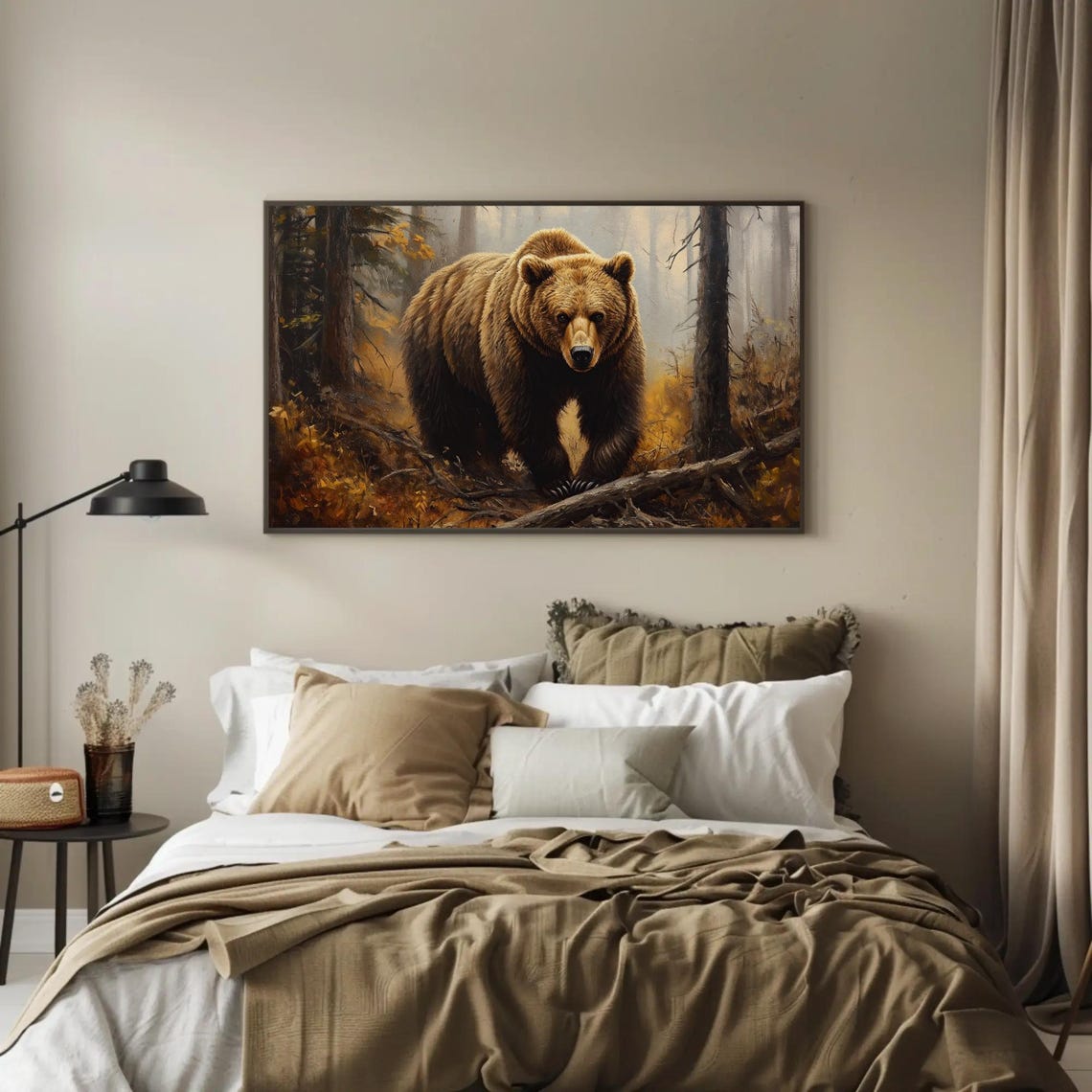 Grizzly Bear Walking In An Autumn Forest Fall Wildlife Poster - Image 3
