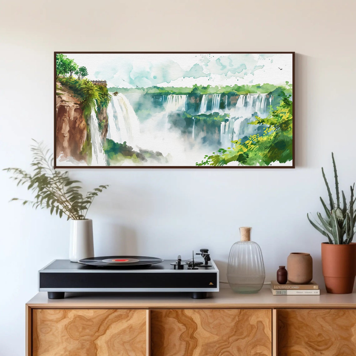 Iguazu Falls Waterfalls Mist Watercolor Natural Wonder Poster - Image 4