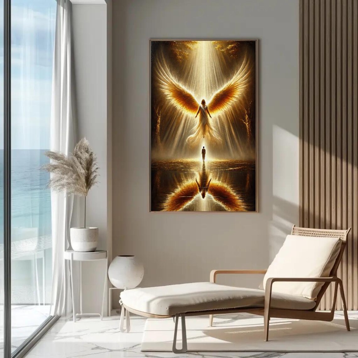 Golden Guardian Angel Ascending In Divine Heavenly Light Poster - Image 4