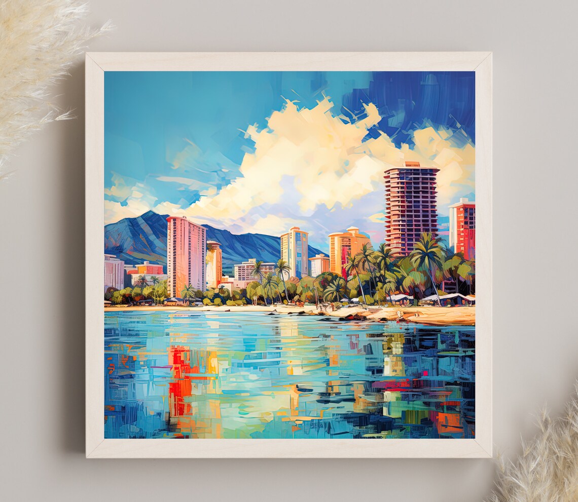 Honolulu Hawaii Travel Poster, Place-Inspired Art Print