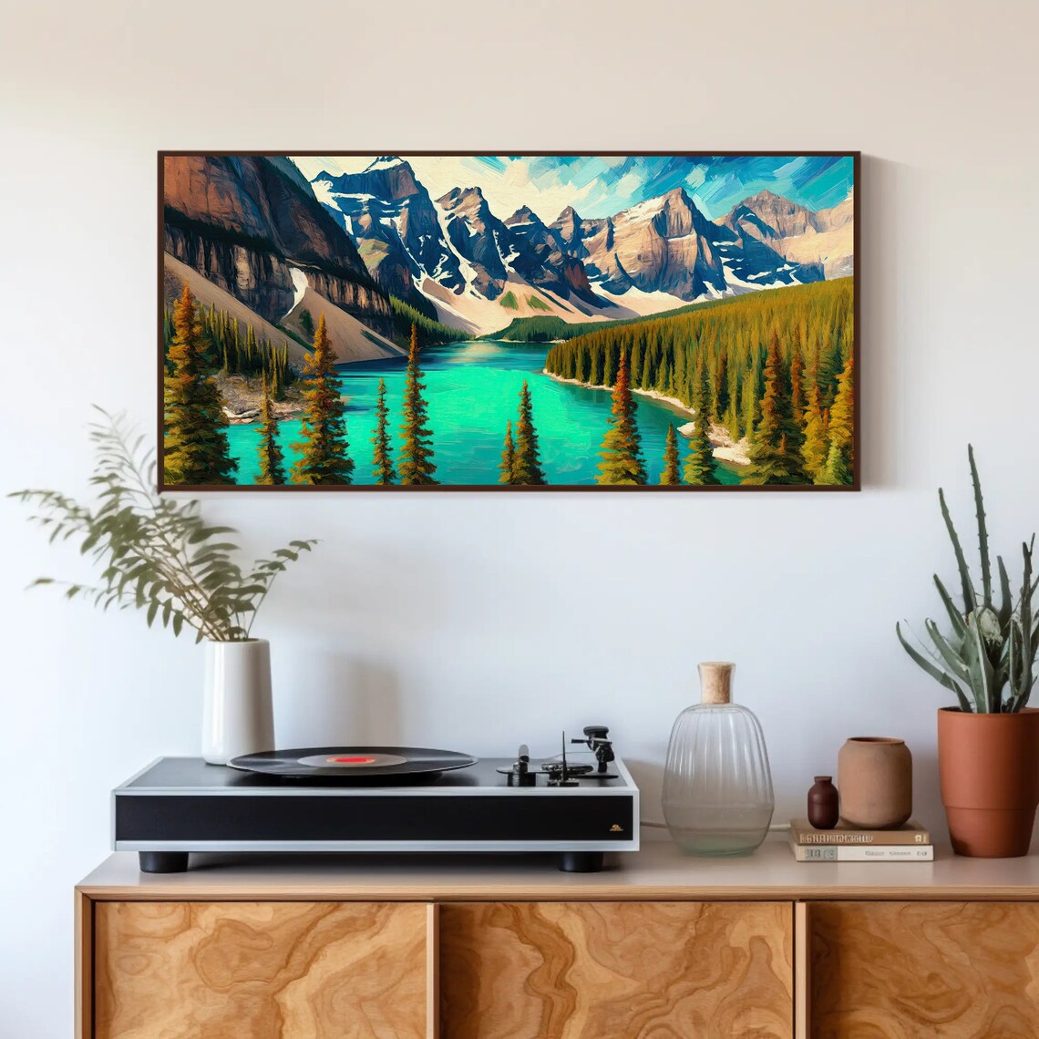 Moraine Lake Oil Painting, Canada Landscape Art Print - Image 4