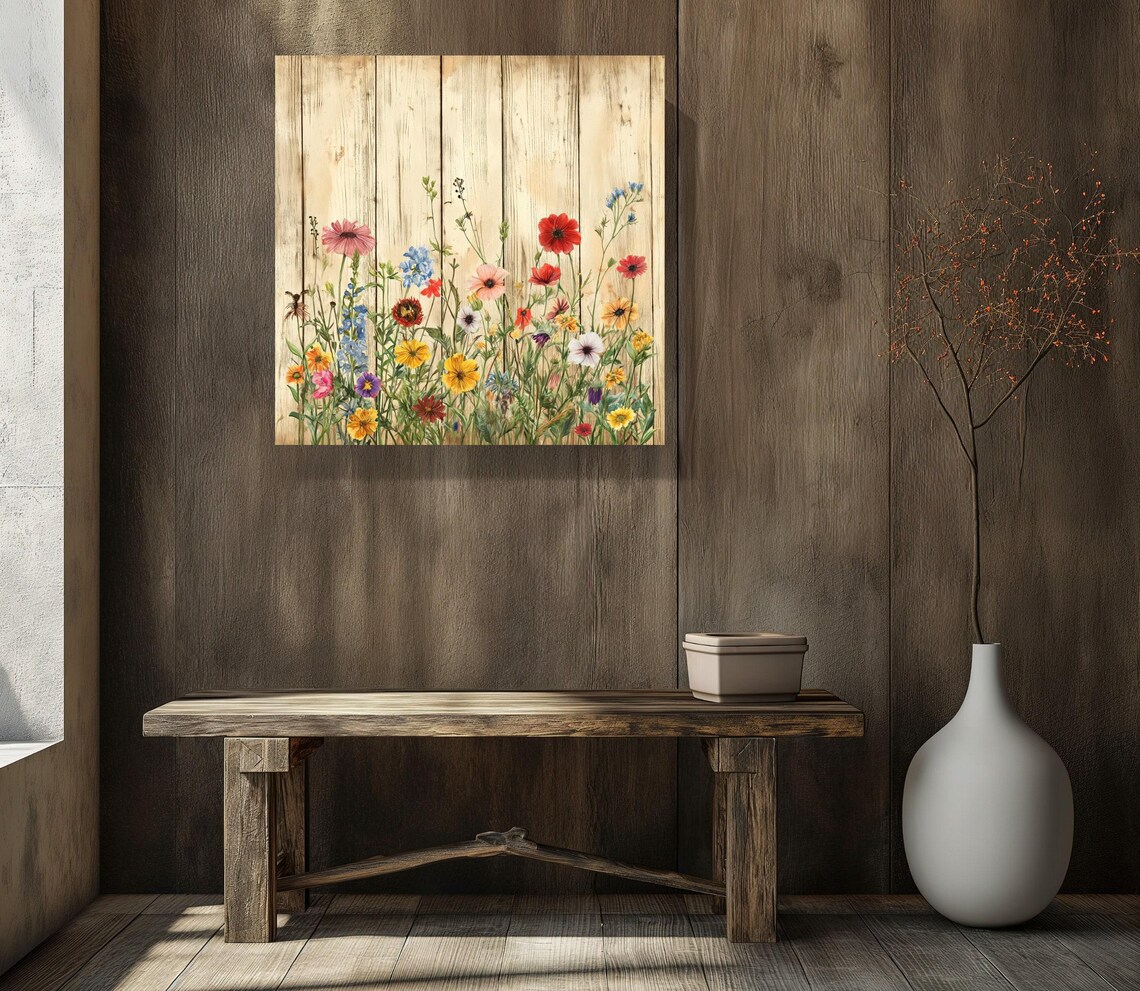 Wildflowers Art Print, Rustic Farmhouse Florals - Image 4