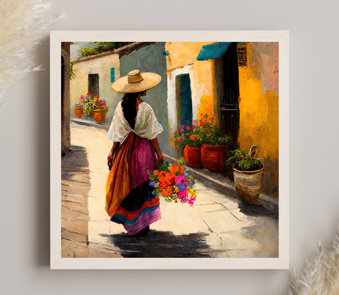 Mexican Folk Art Print, Colorful Latino Decor - Image 3