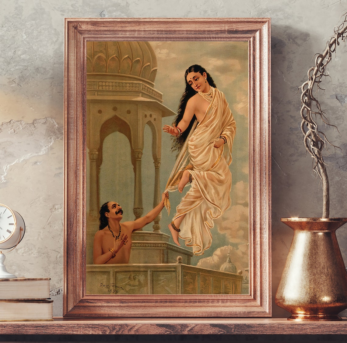 Urvashi Pururavas Raja Ravi Varma 1896 Vintage Mythology Art Print - Image 3