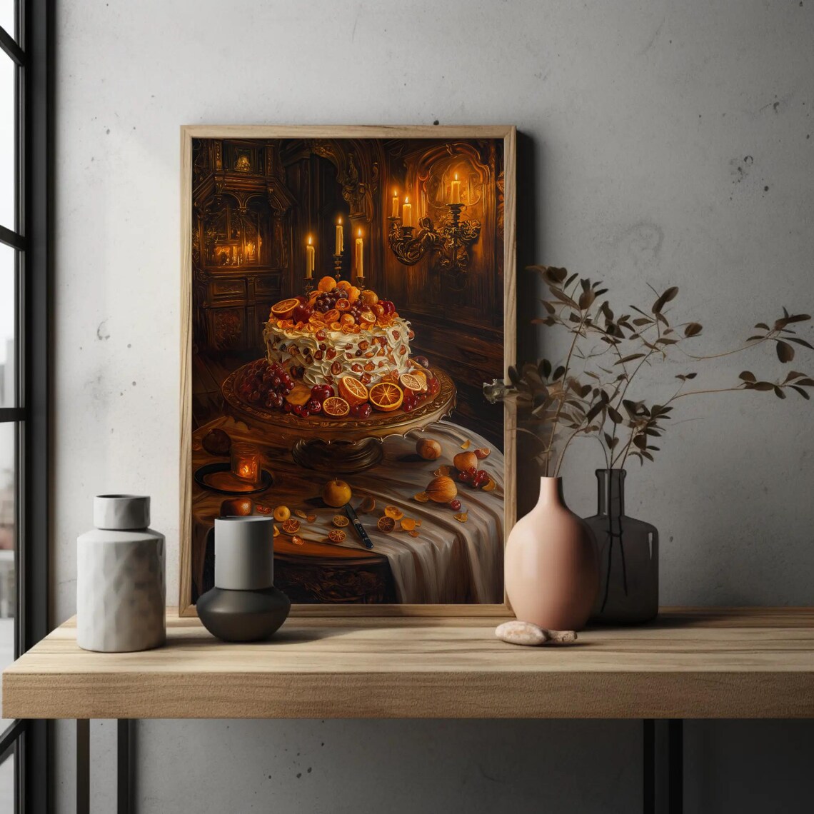 Renaissance Style Vintage Fruit Cake Art Print - Image 5