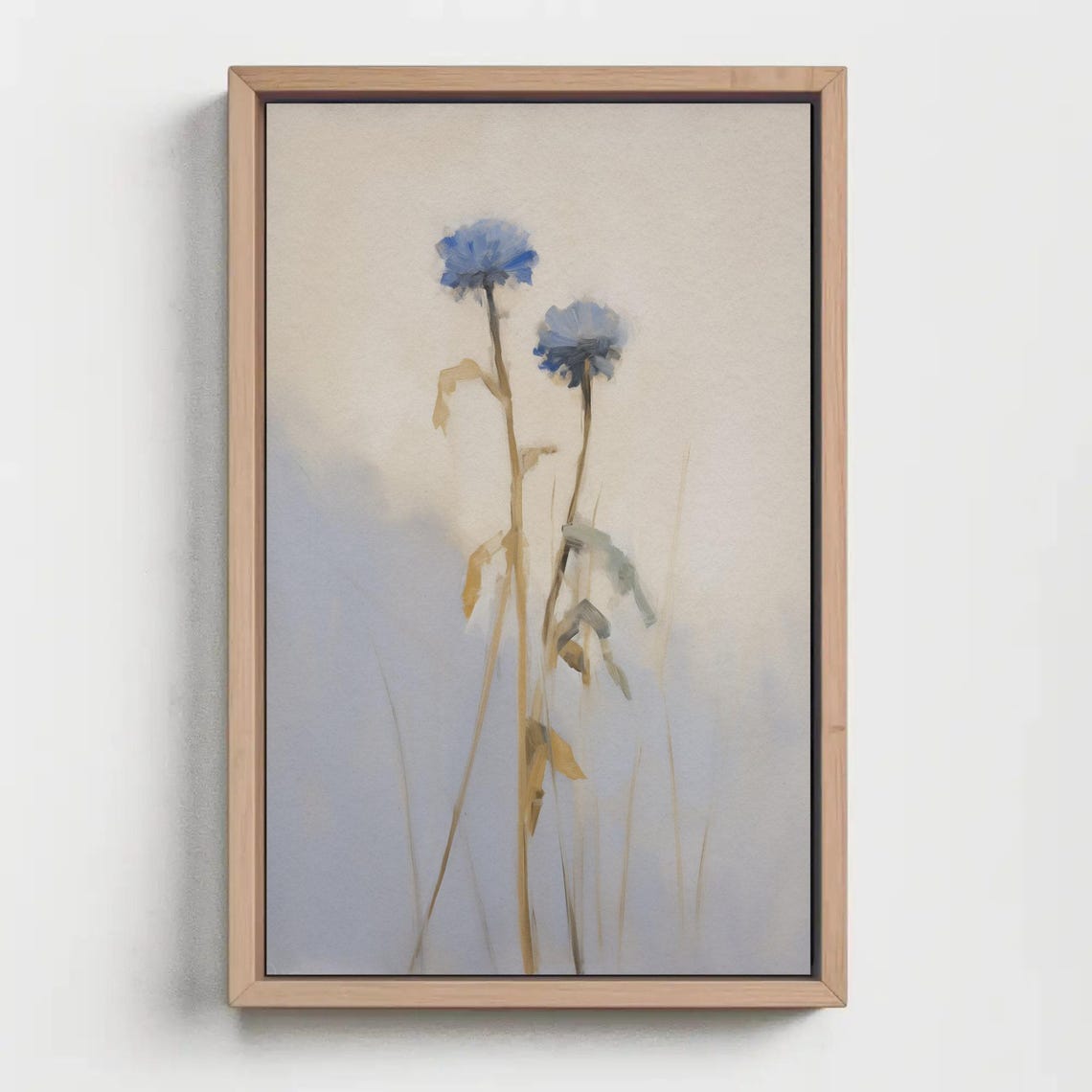 Blue Bachelor Button Wildflowers Pale Sky Minimal Floral Poster - Image 5