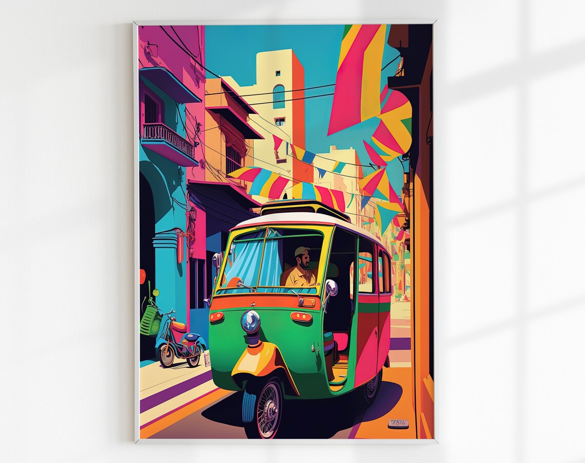 Pakistan Auto Rickshaw, Lahore Street Art Print - Image 2
