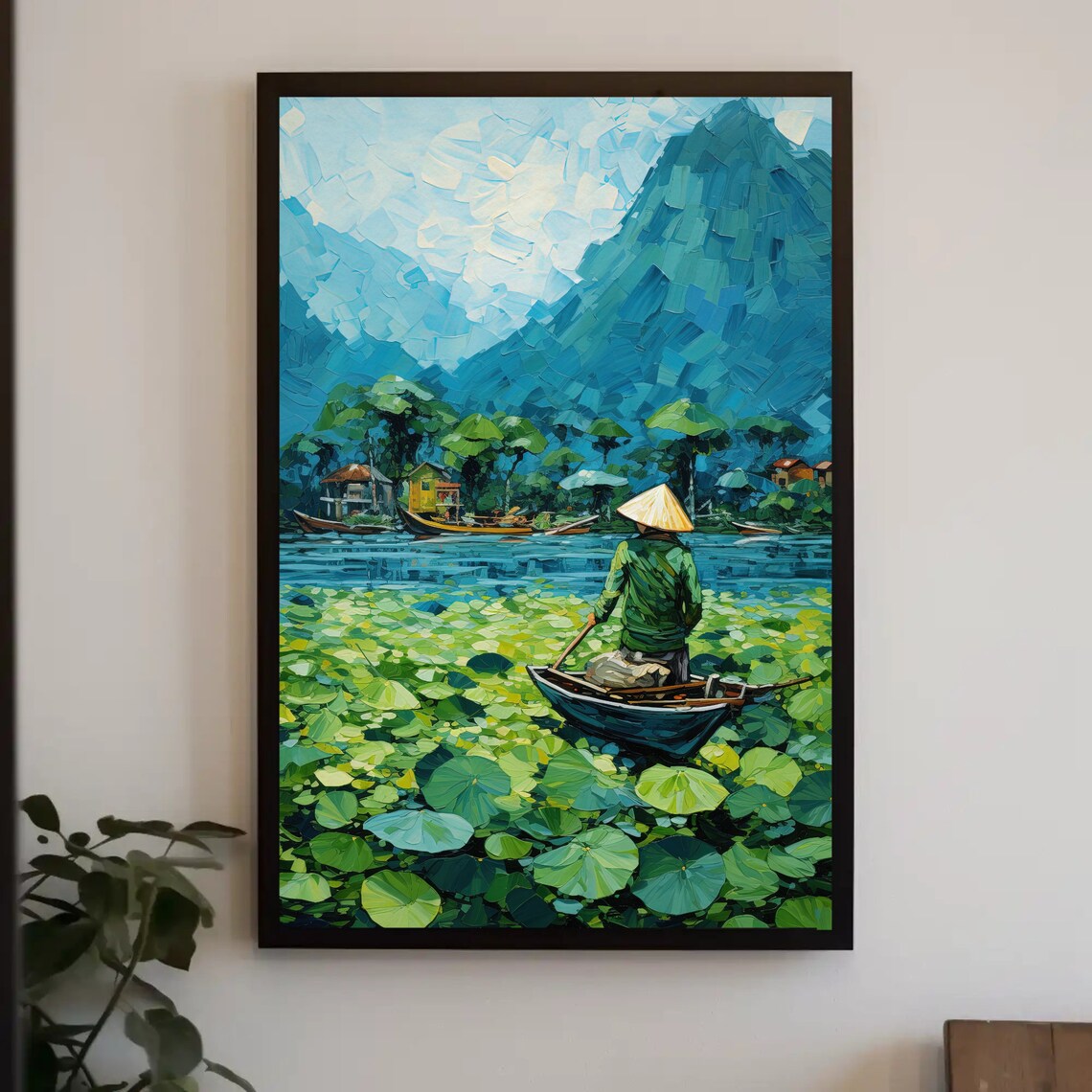 Vietnam River Mountain Landscape Travel Poster